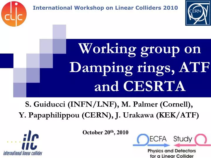 working group on damping rings atf and cesrta