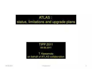 ATLAS : status, limitations and upgrade plans