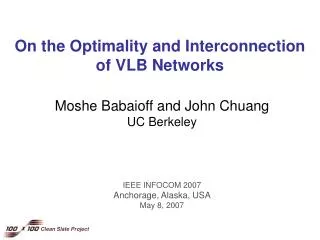 On the Optimality and Interconnection of VLB Networks