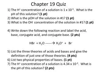 Chapter 19 Quiz