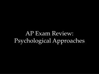 AP Exam Review: Psychological Approaches