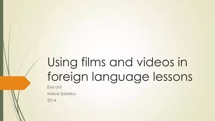 using films and videos in foreign language lessons