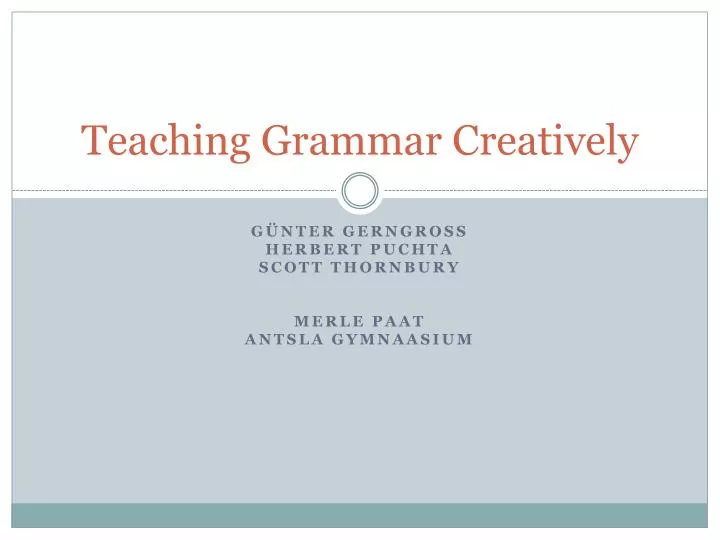 teaching grammar creatively
