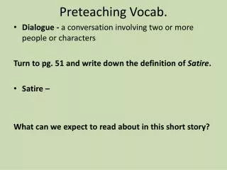 Preteaching Vocab.