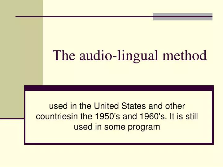 the audio lingual method