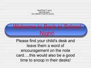 Welcome to Back to School Night!