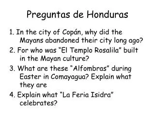 Preguntas de Honduras
