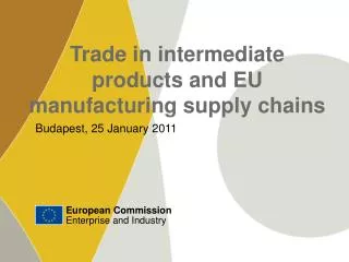Trade in intermediate products and EU manufacturing supply chains