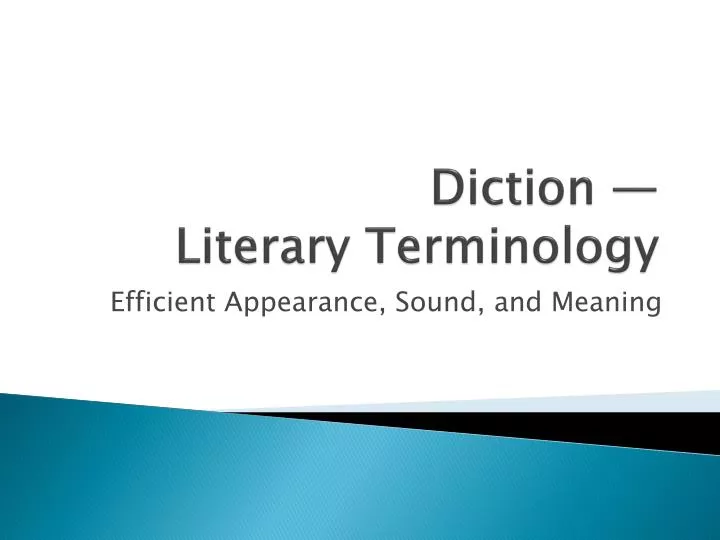diction literary terminology