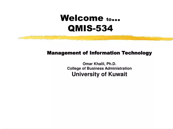 welcome to qmis 534