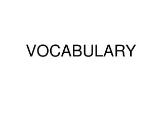vocabulary