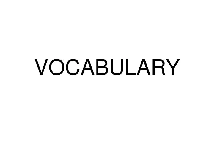 vocabulary