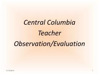 Central Columbia Teacher Observation/Evaluation