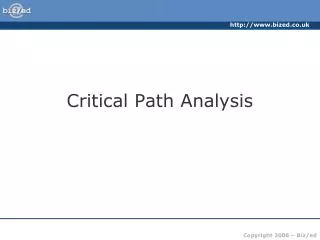 Critical Path Analysis