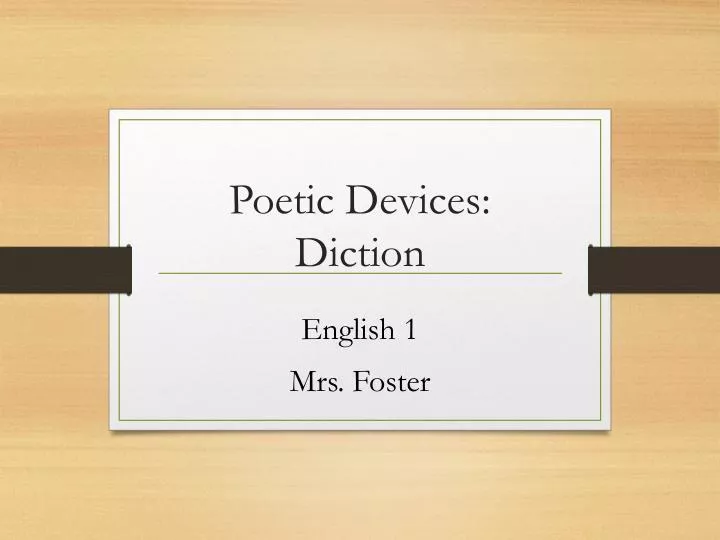 poetic devices diction