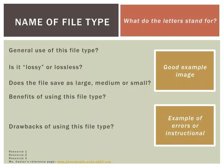 name of file type