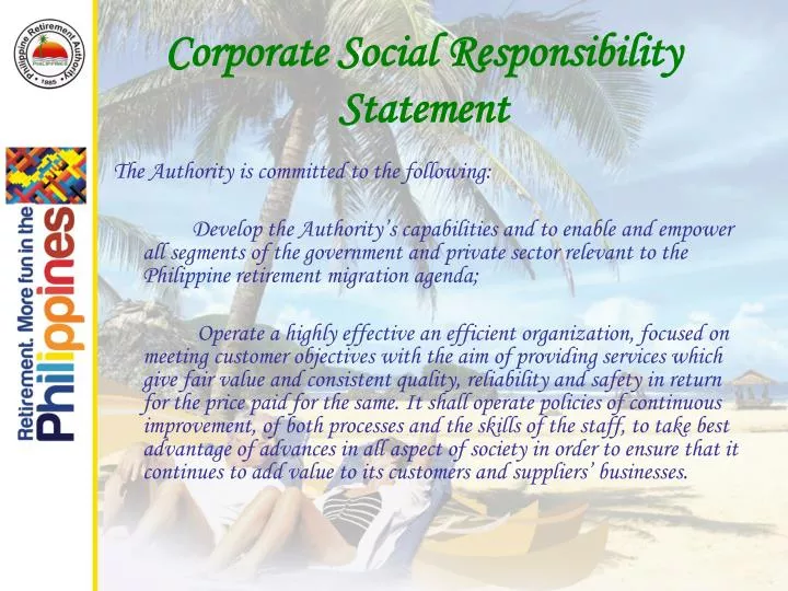 corporate social responsibility statement