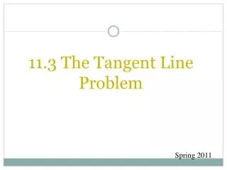 11.3 The Tangent Line Problem