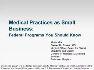 Medical Practices as Small Business: