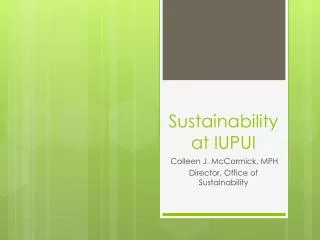 Sustainability at IUPUI
