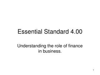 Essential Standard 4.00