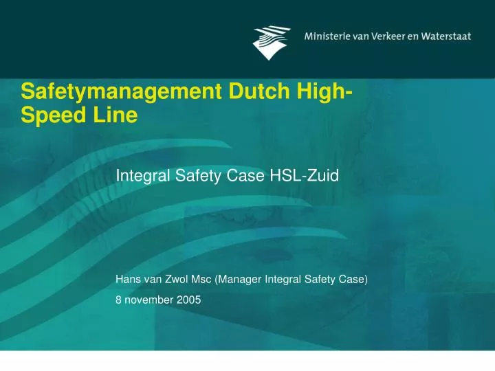 safetymanagement dutch high speed line