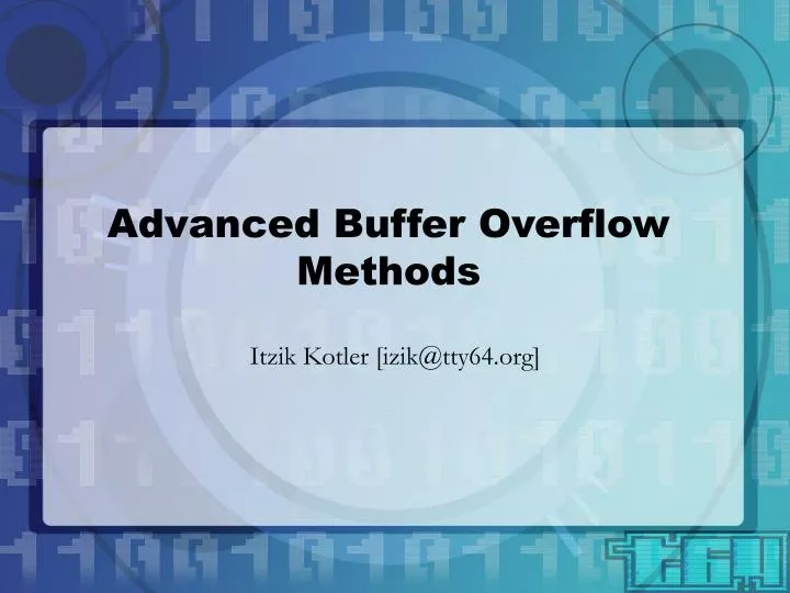 advanced buffer overflow methods