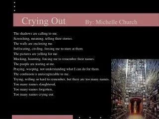 Crying Out By: Michelle Church