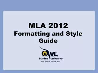 mla 2012 formatting and style guide