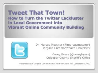 Dr. Marcus Messner (@ marcusmessner ) Virginia Commonwealth University