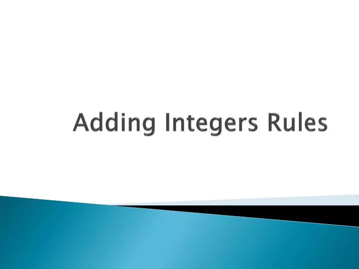 adding integers rules
