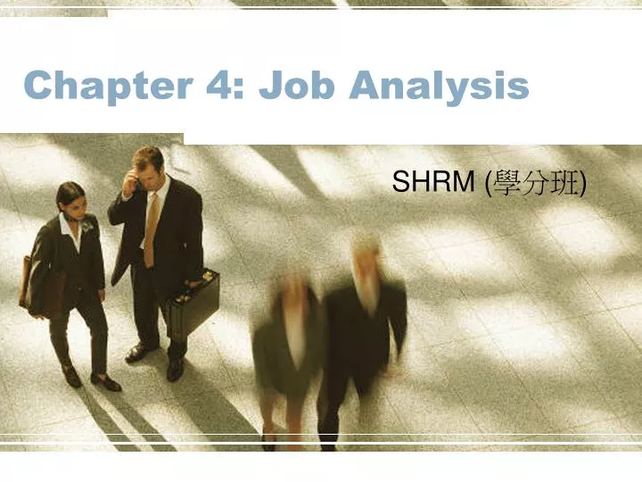 chapter 4 job analysis