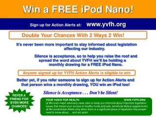 Win a FREE iPod Nano!