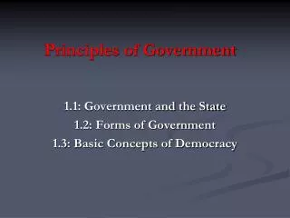 Principles of Government