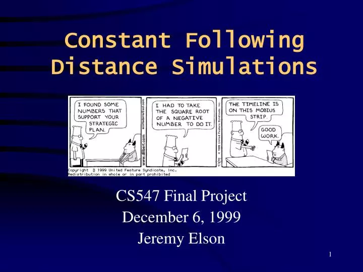 constant following distance simulations
