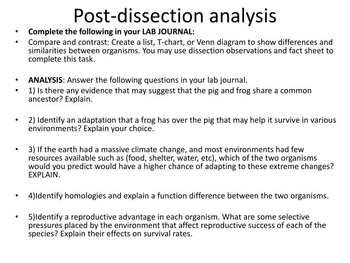 post dissection analysis