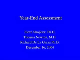 Year-End Assessment