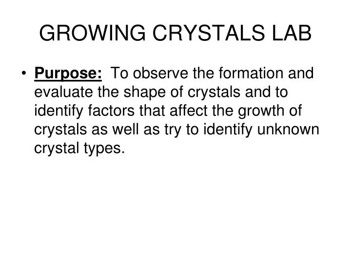 growing crystals lab