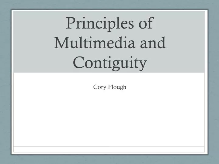 principles of multimedia and contiguity