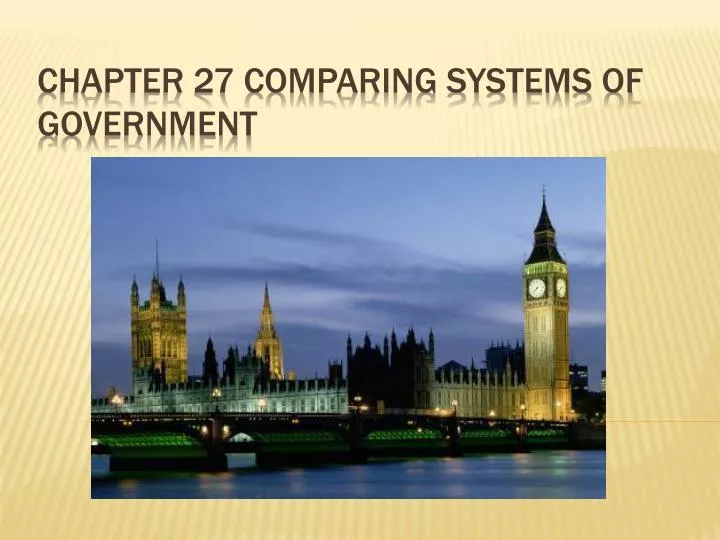 chapter 27 comparing systems of government