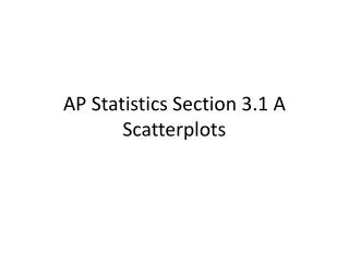 AP Statistics Section 3.1 A Scatterplots