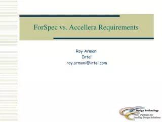 ForSpec vs. Accellera Requirements