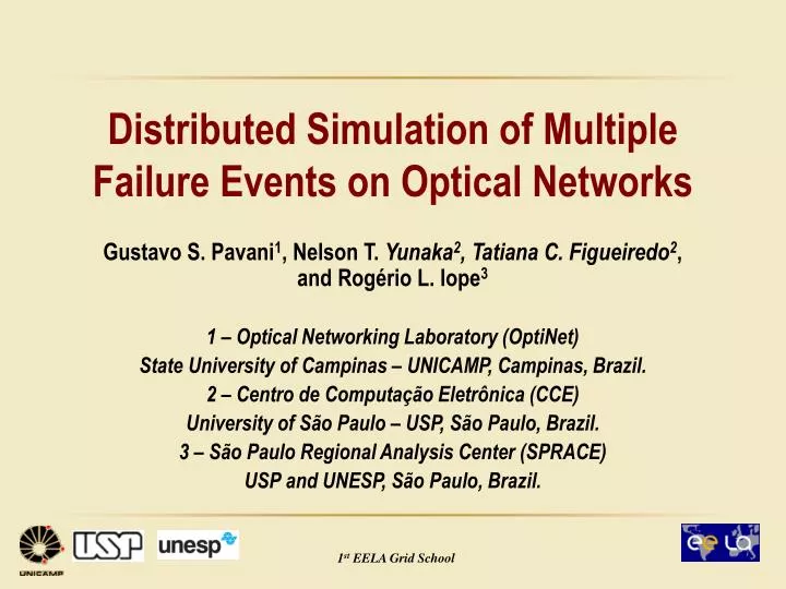 distributed simulation of multiple failure events on optical networks