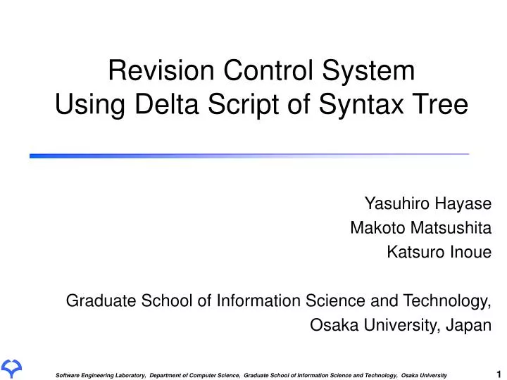 revision control system using delta script of syntax tree