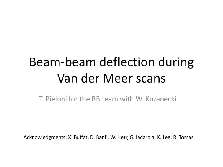 beam beam deflection during van der meer scans
