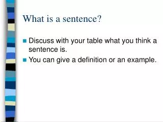 What is a sentence?