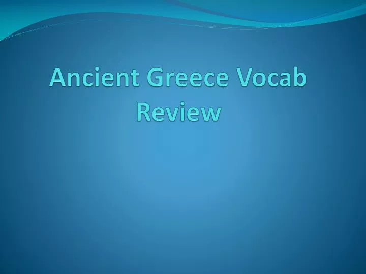ancient greece vocab review