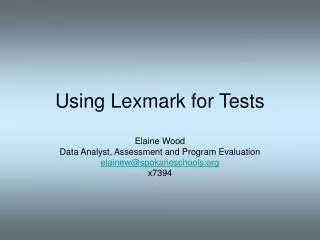 Using Lexmark for Tests