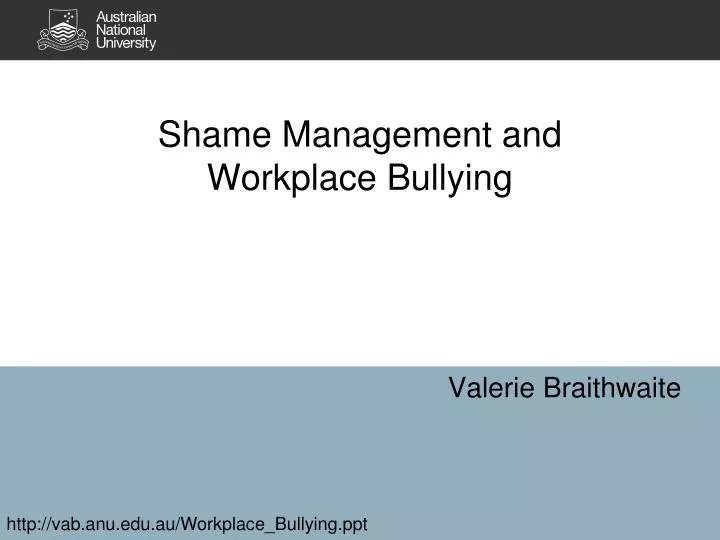 shame management and workplace bullying