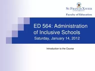 ED 564: Administration of Inclusive Schools